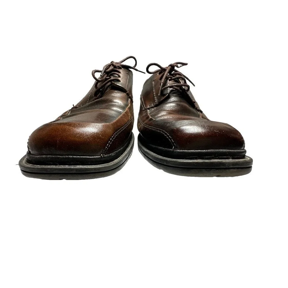 Florsheim Men Dark Brown Leather Bicycle Toe Derby Lace Up Dress Shoes Size 10 D